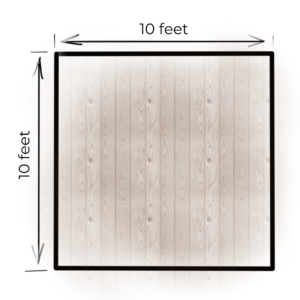 Illustration of 10 x 10 foot deck