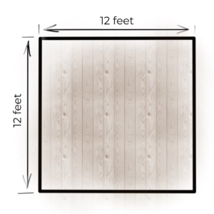 Illustration of 12 x 12 foot deck
